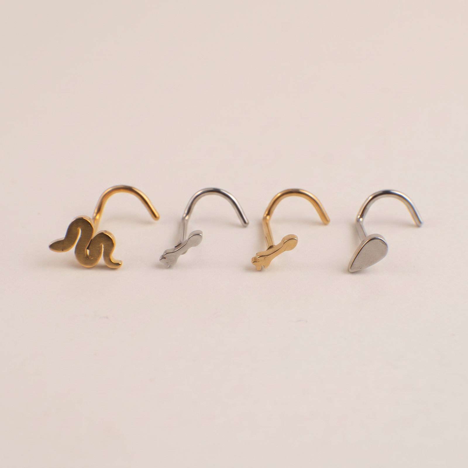 Pack Nostril Dorado Serpiente & Plata Gota