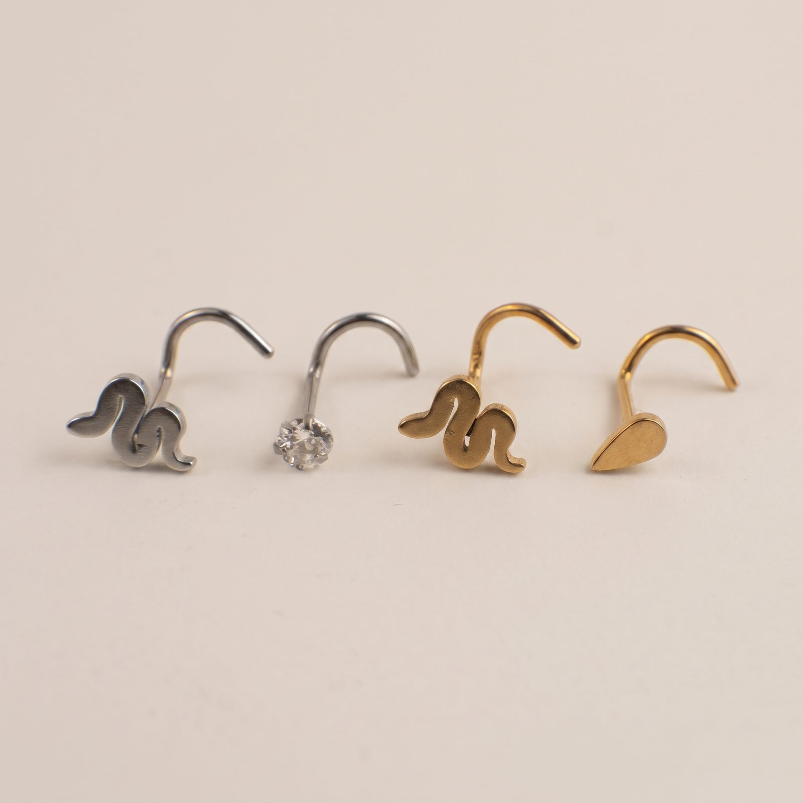 Pack Nostril Dorado Serpiente & Plata Espiral