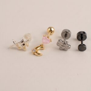 Combo Oreja Colgante Largo Dorado & Abeja Mini