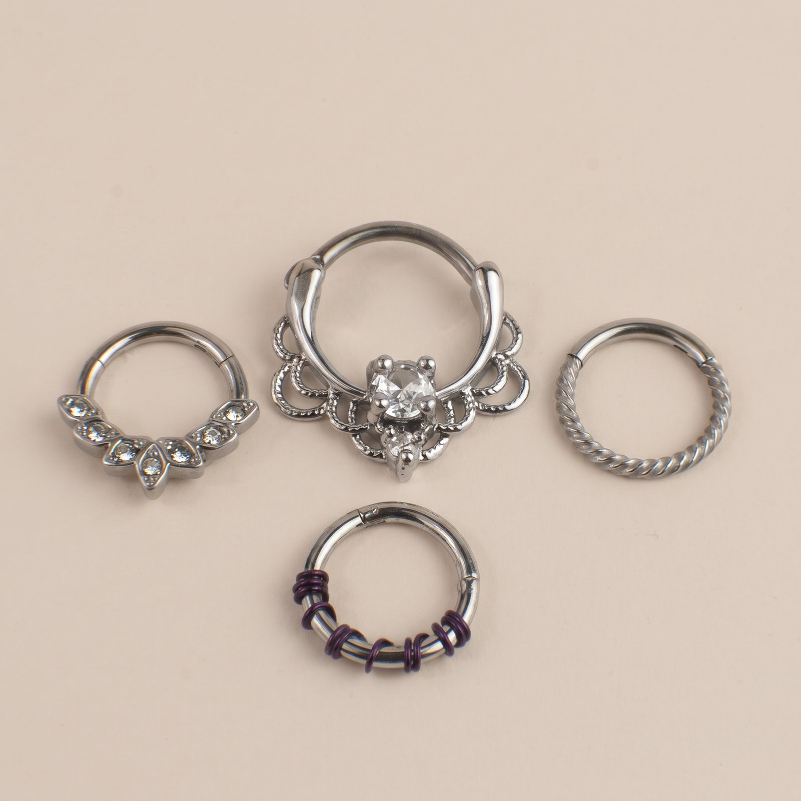Combo Versatil Dije Bola Gema & Plata Cluster Filigrana