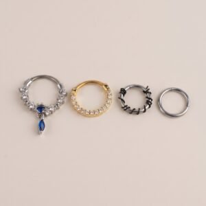 Combo Versatil Dorado Pave Dije & Plata Gema Azul